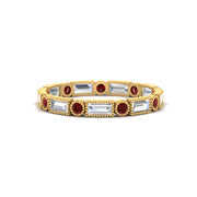 Baguette Round Bezel Eternity Band